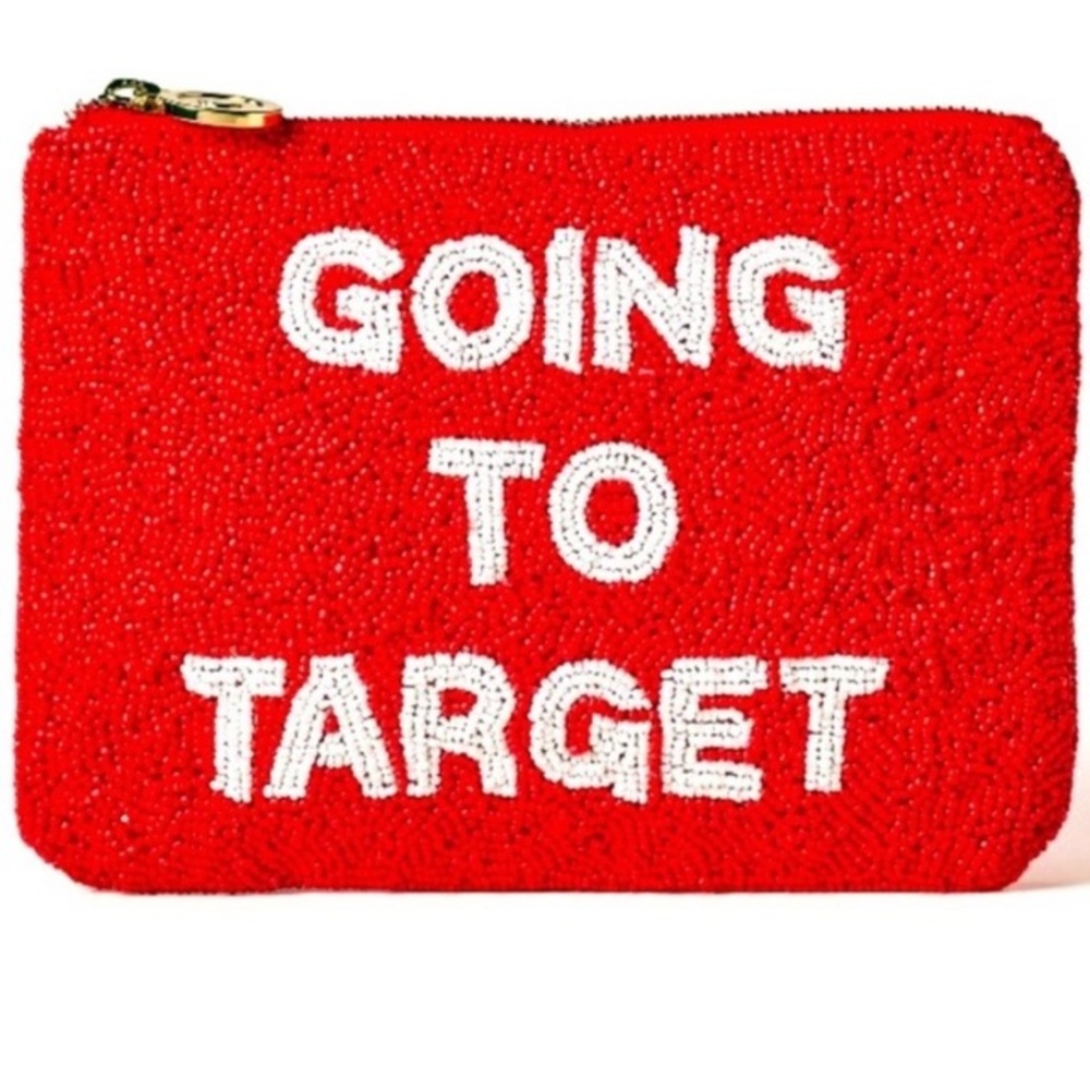 kate spade 'Going to Target' Red Beaded Zip Wristlet